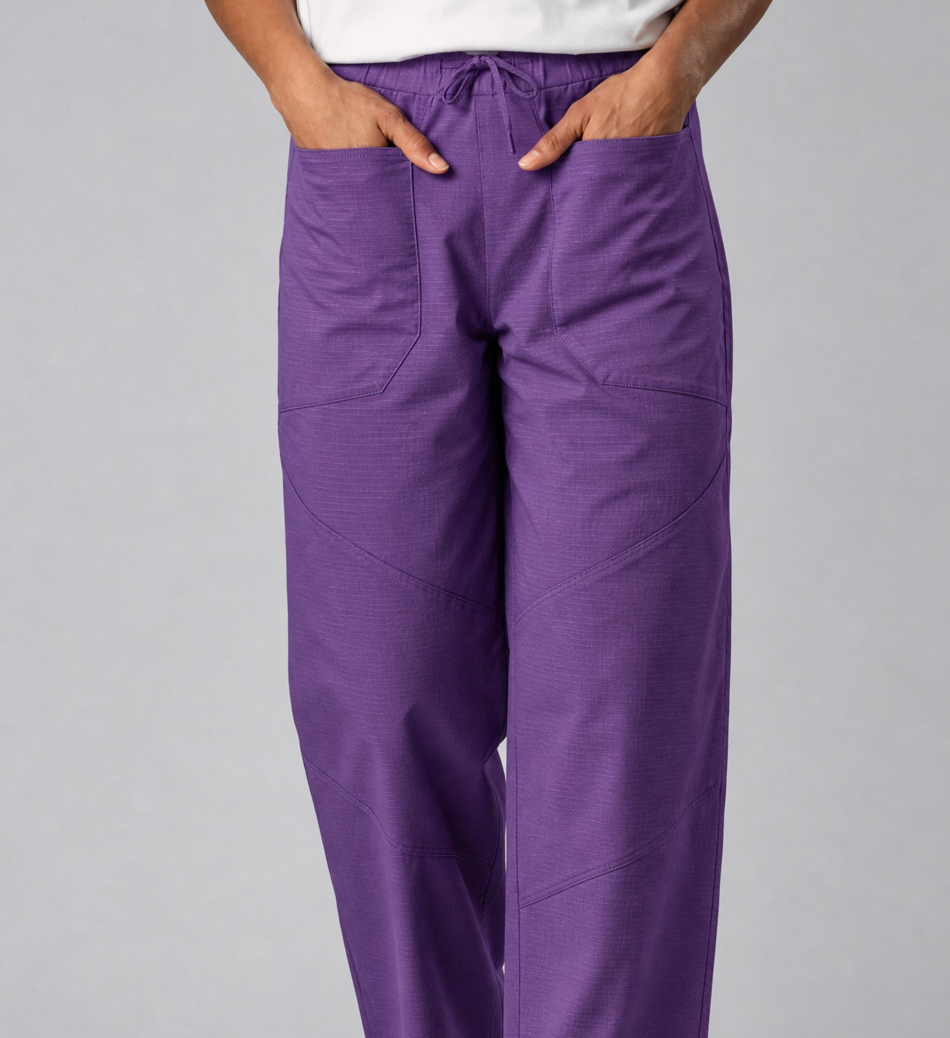 Damen-Ripstop-Hose mit hohem Bund – Lila Saphir