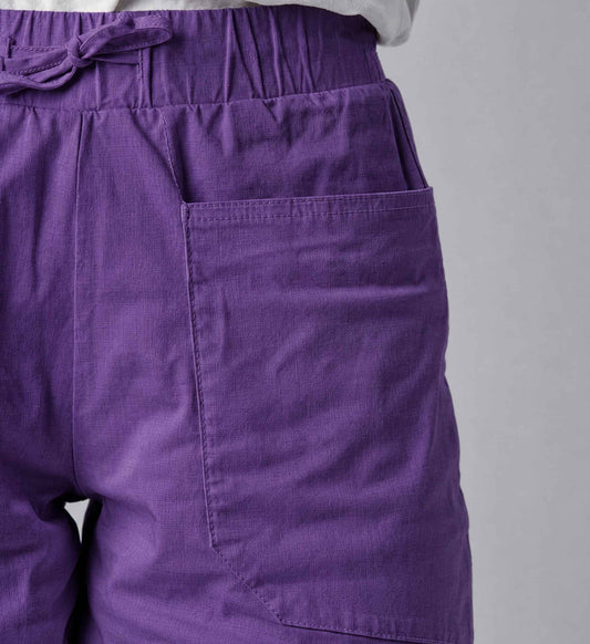 Damen-Ripstop-Hose mit hohem Bund – Lila Saphir