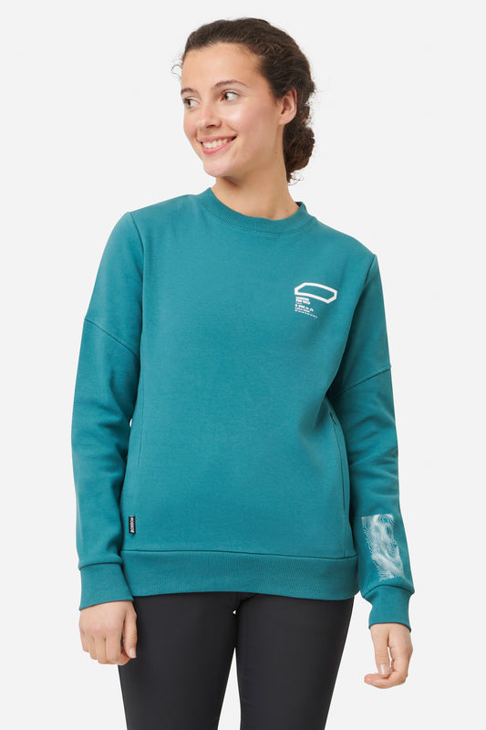 Bosson Organic cotton sweatshirt TEAL GREEN