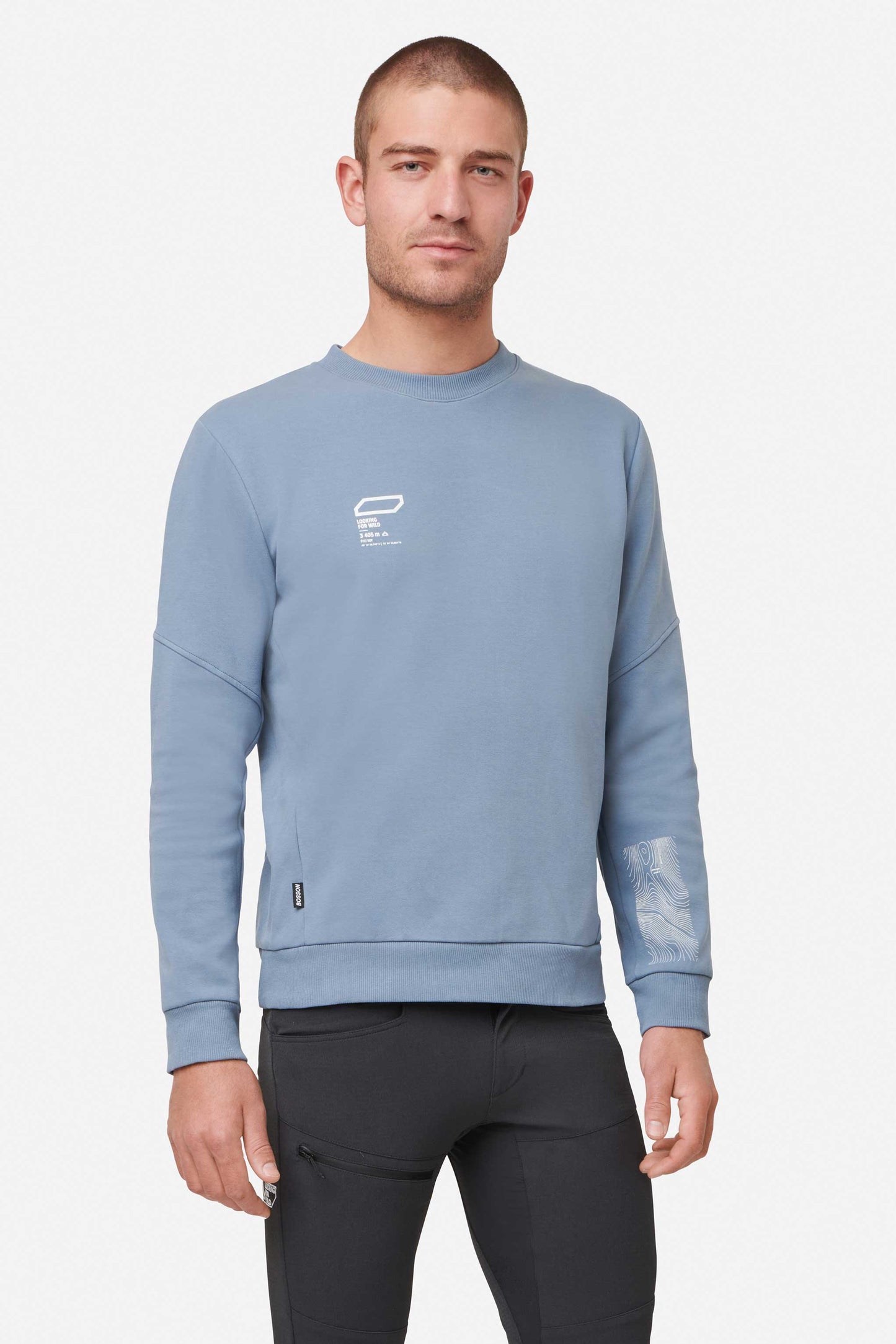 Bosson Organic cotton sweatshirt GREYISH BLUE